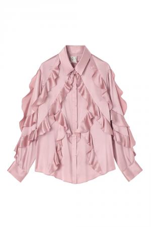 Satin Ruffle ブラウス