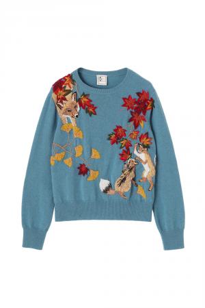 Fox Embroidery Knit プルオーバー