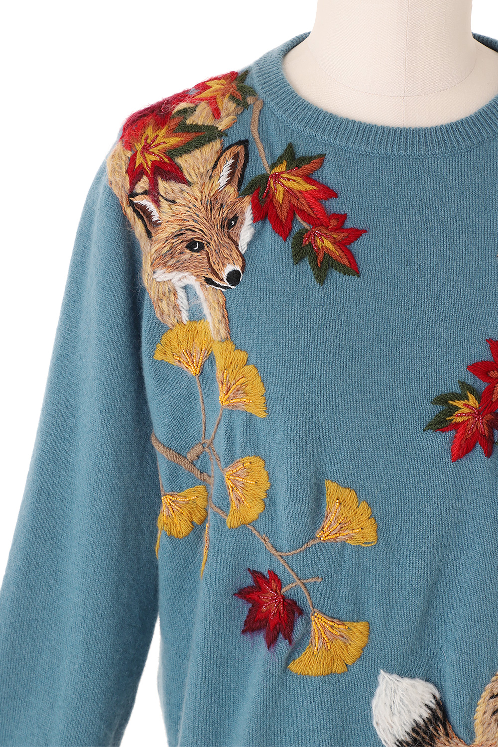 Fox Embroidery Knit プルオーバー 詳細画像 ネイビー 5