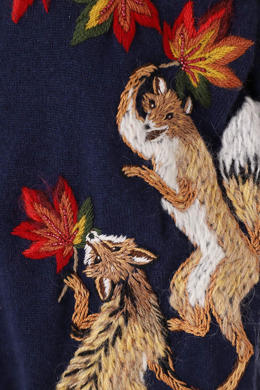 Fox Embroidery Knit カーディガン 詳細画像 ネイビー 8