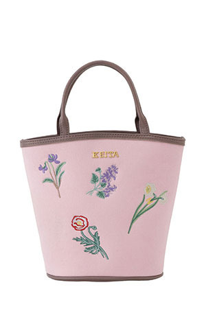 Bucket Bag spring flower embroidery