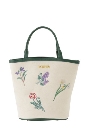 Bucket Bag spring flower embroidery