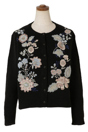 Shangri-La flower embroidery カーディガン