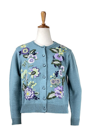 Shangri-La flower embroidery カーディガン