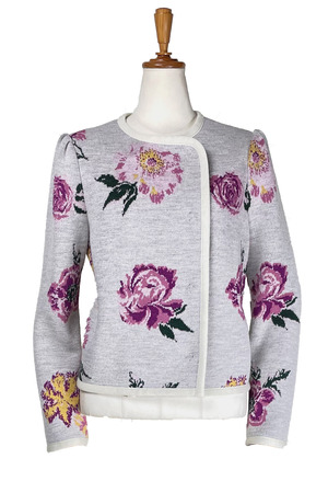 Flower jacquard knit ジャケット