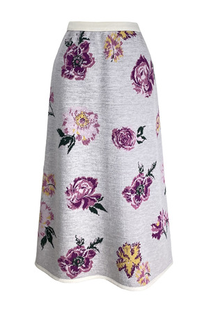 Flower jacquard knit スカート