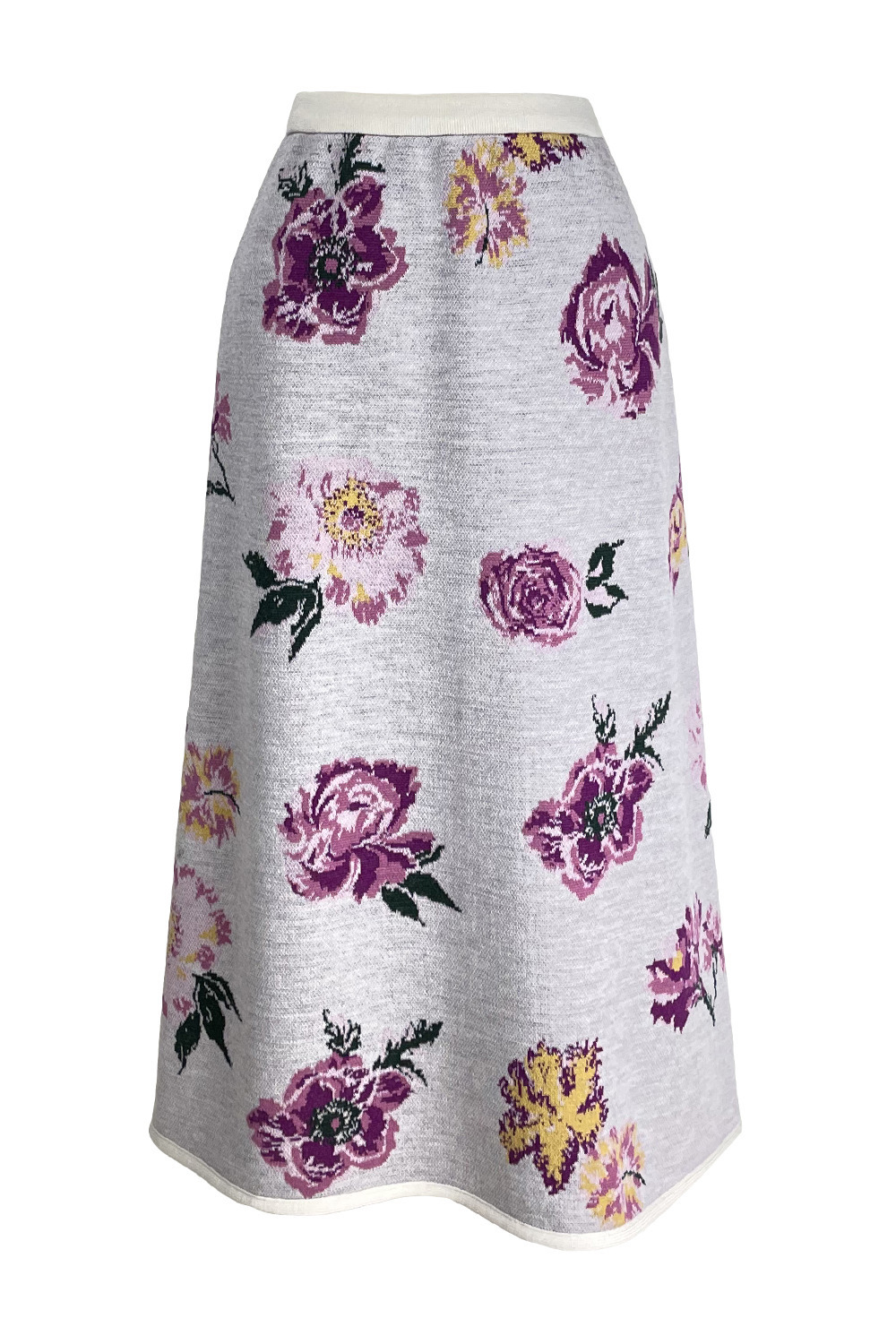 Flower jacquard knit スカート 詳細画像 オフ