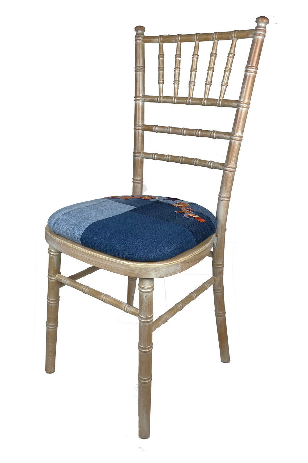 Napoleon chair (Denim Patchwork) 詳細画像 ブルー