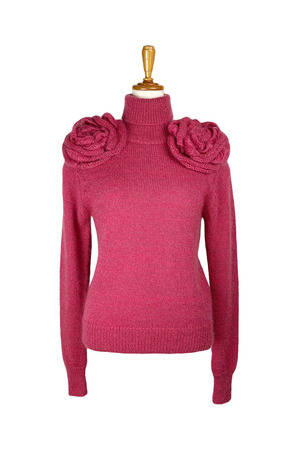 Rose motif Mohair Knit Turtleneck プルオーバー