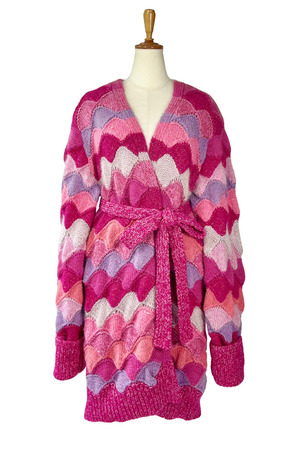 Flower Scallop Border Knit カーディガン