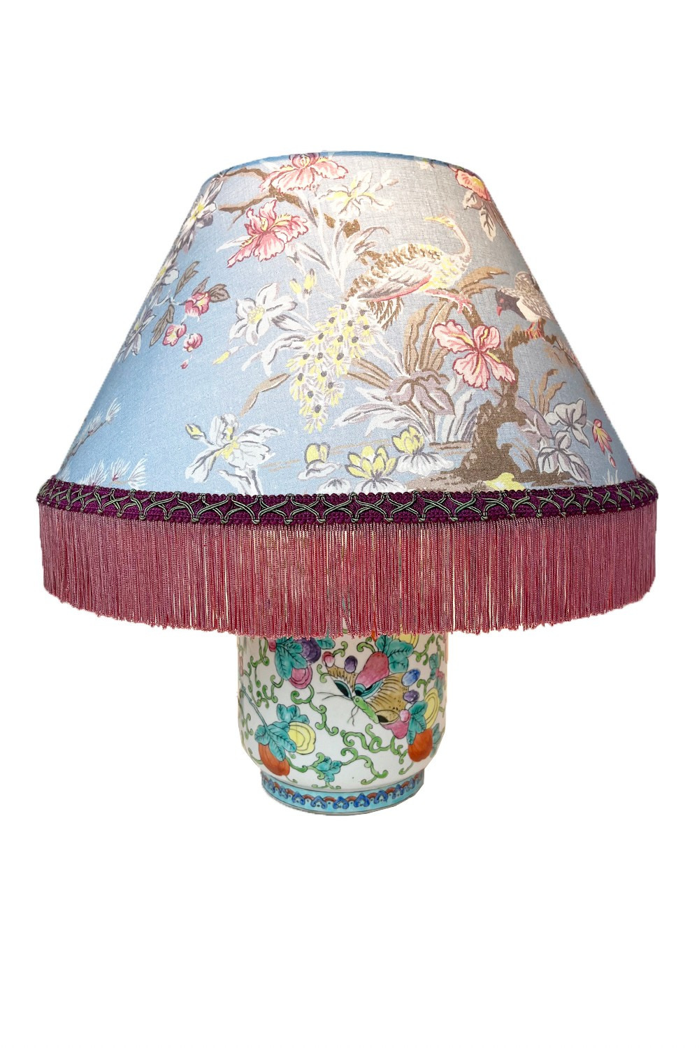 Vintage table lamp (Oriental Flower) 詳細画像 サックス 1