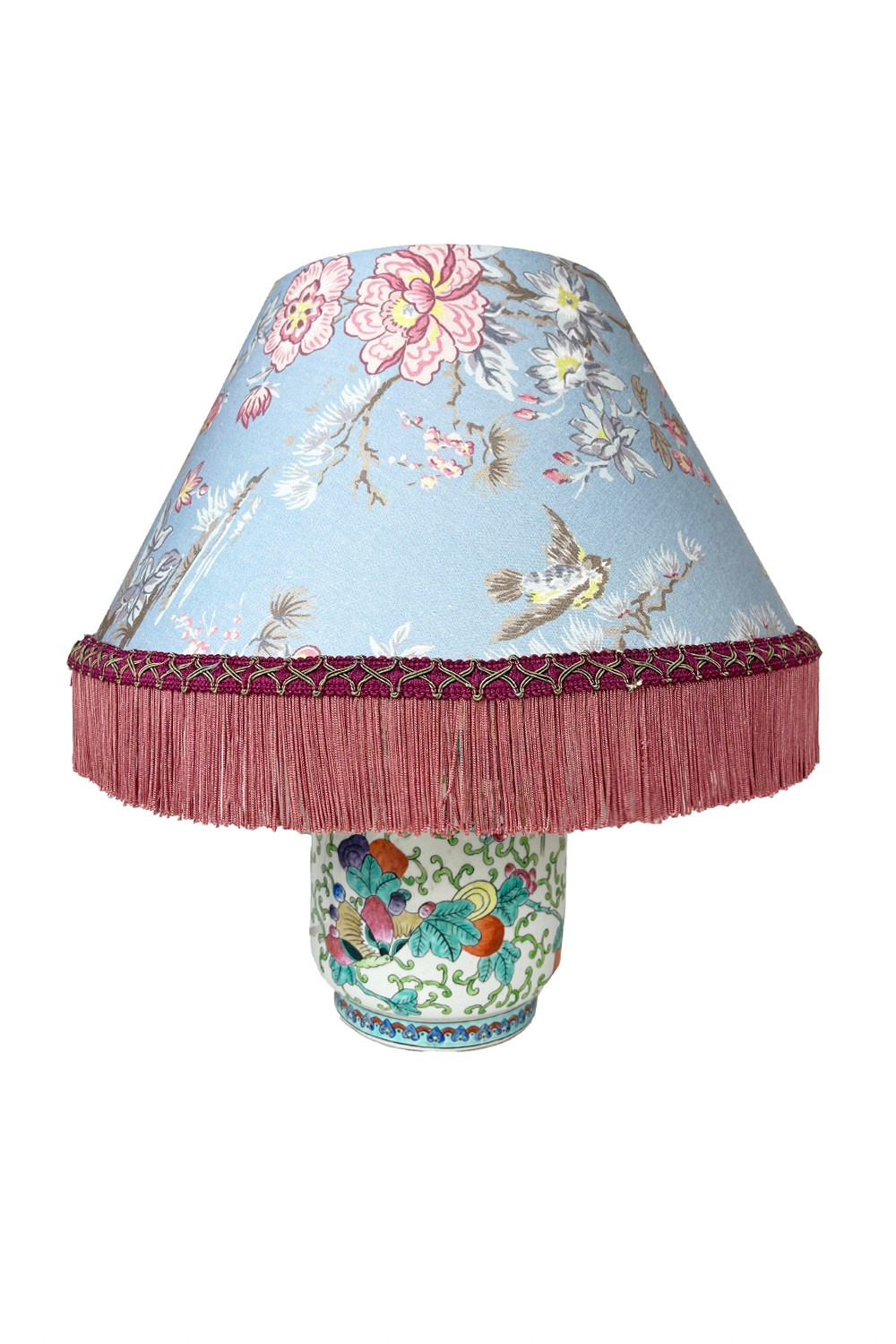 Vintage table lamp (Oriental Flower) 詳細画像 サックス 2