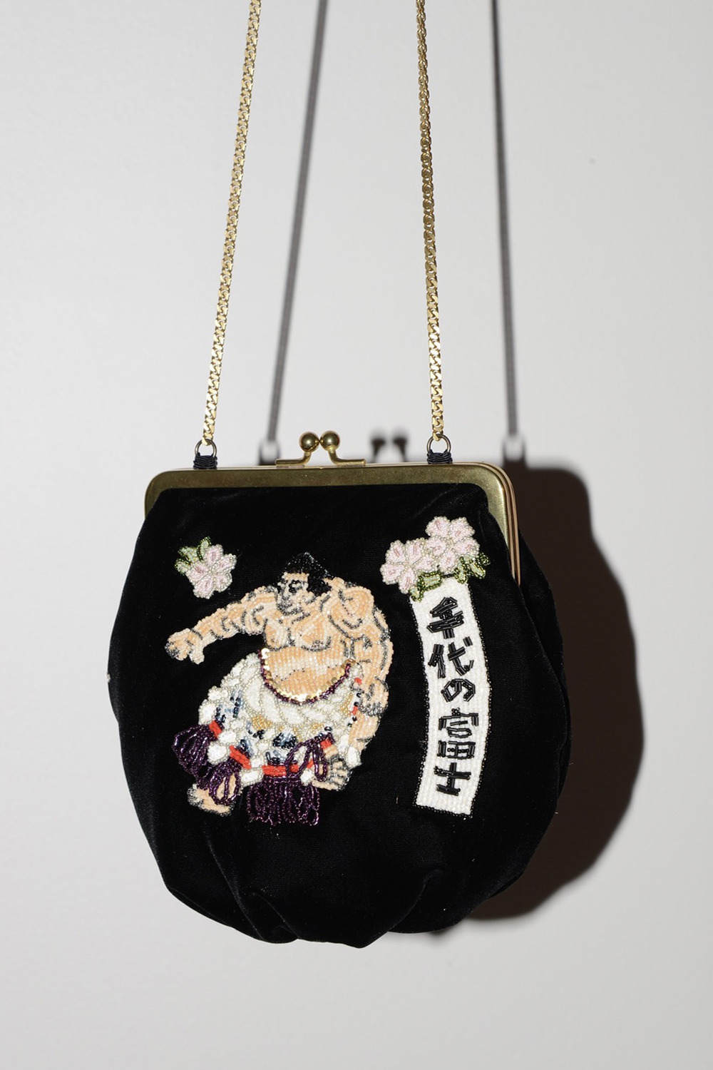 KEITAMARUYAMA × 千代の富士 Velvet embroidery bag 詳細画像 ブラック 1