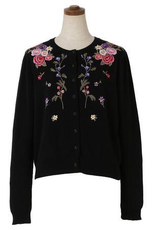 Bouquet Embroidery Knit カーディガン
