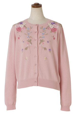 Bouquet Embroidery Knit カーディガン