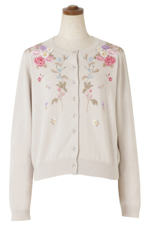 Bouquet Embroidery Knit カーディガン