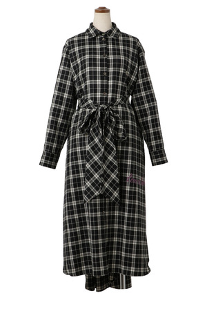 Wool Check シャツワンピース