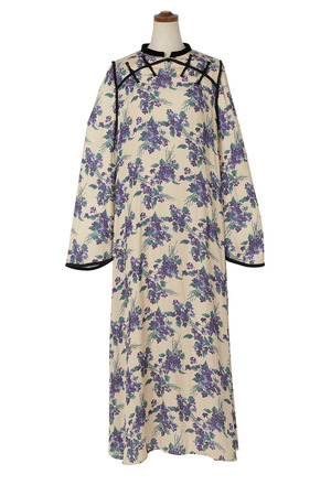 Violet Flower Print ワンピース