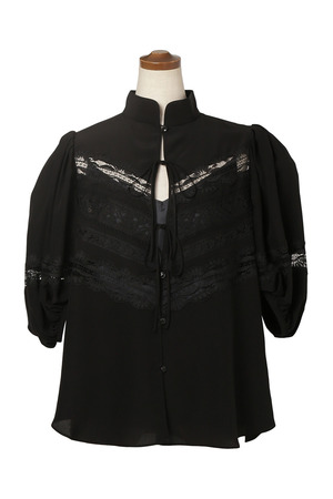 Lace Patchwork Silk ブラウス