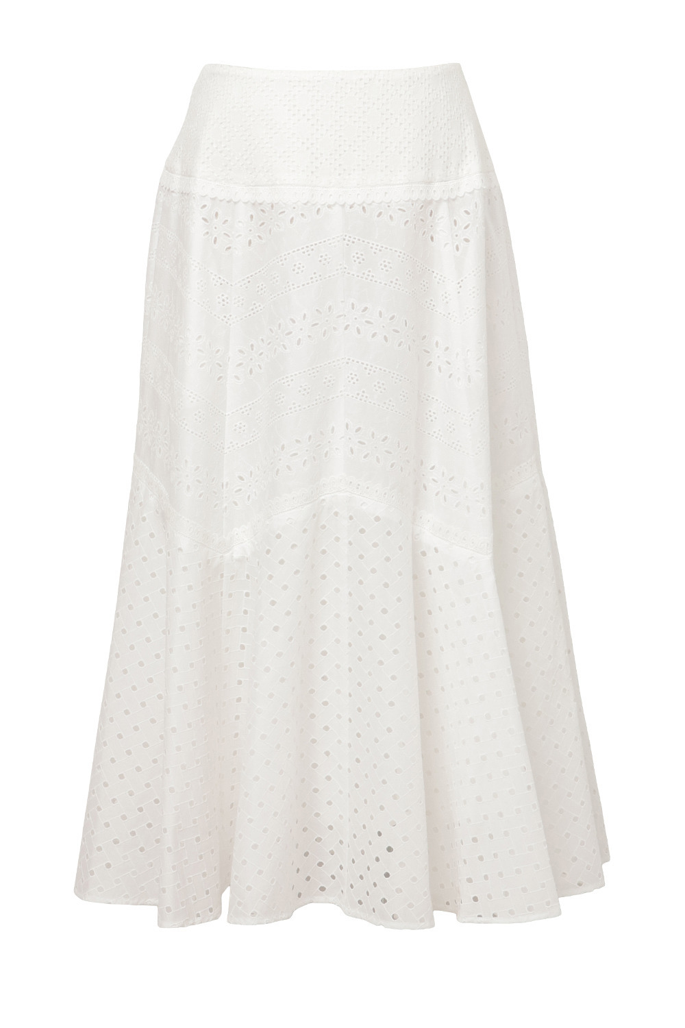 Cotton Lace Patchwork スカート 詳細画像 ホワイト