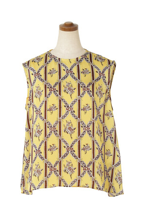 Flower Stripe Print ブラウス