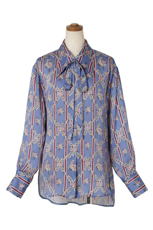 Flower Stripe Print シャツ