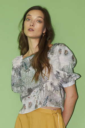 Island Print ブラウス