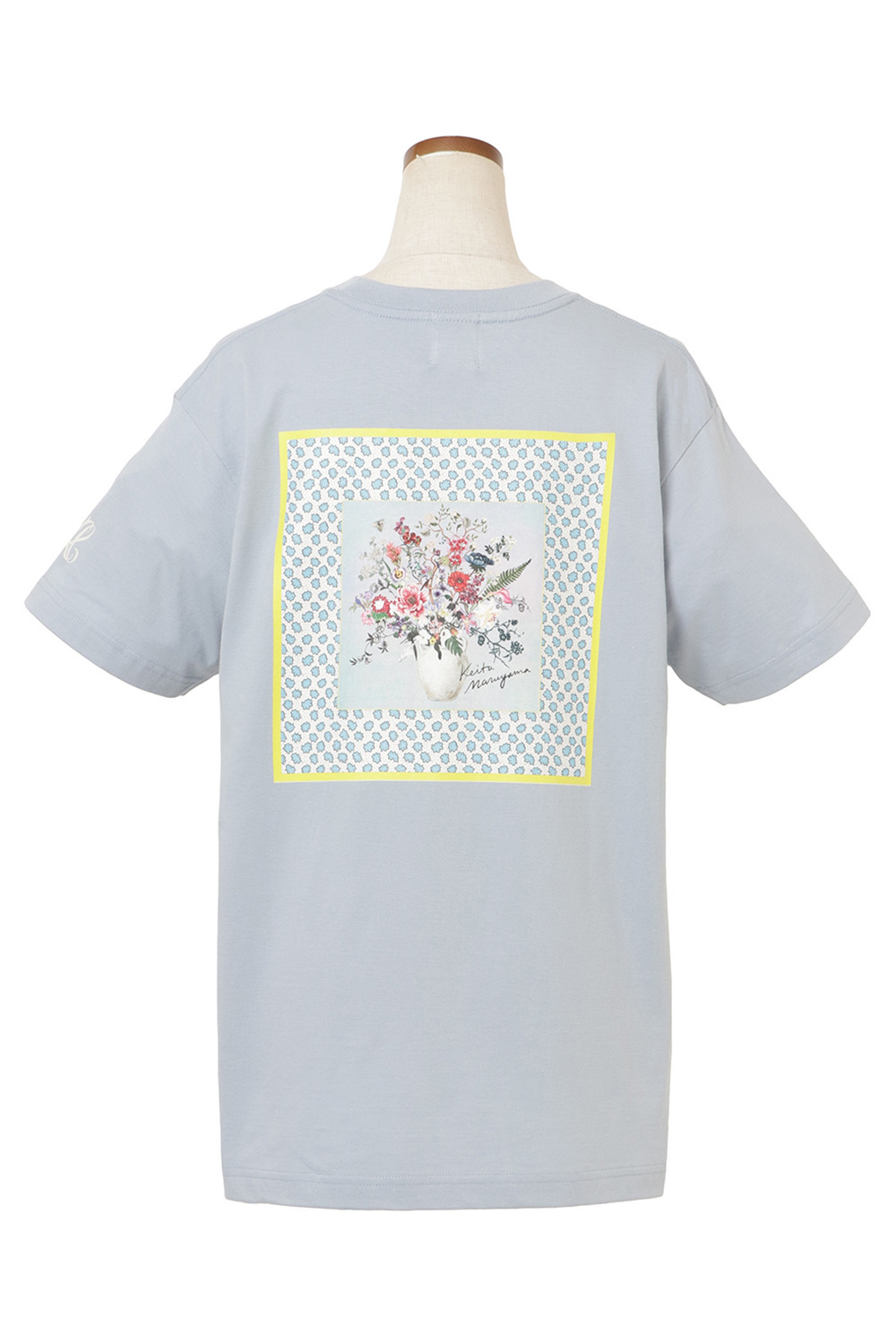 Flower Scarf Print Tシャツ 詳細画像 ブルー