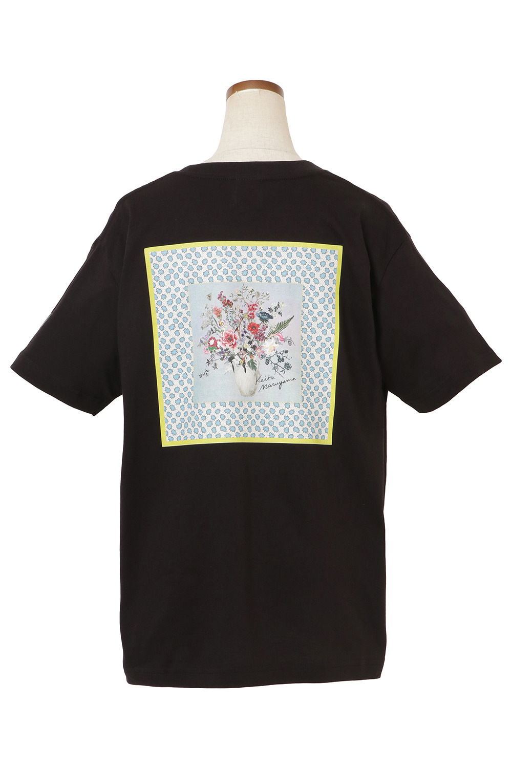 Flower Scarf Print Tシャツ 詳細画像 ブラック