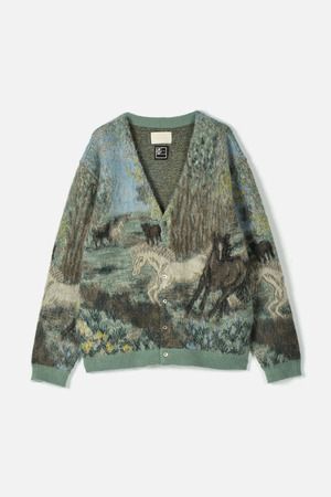 【YOKE】HORSE JAQUCARD MOHIR CARDIGAN
