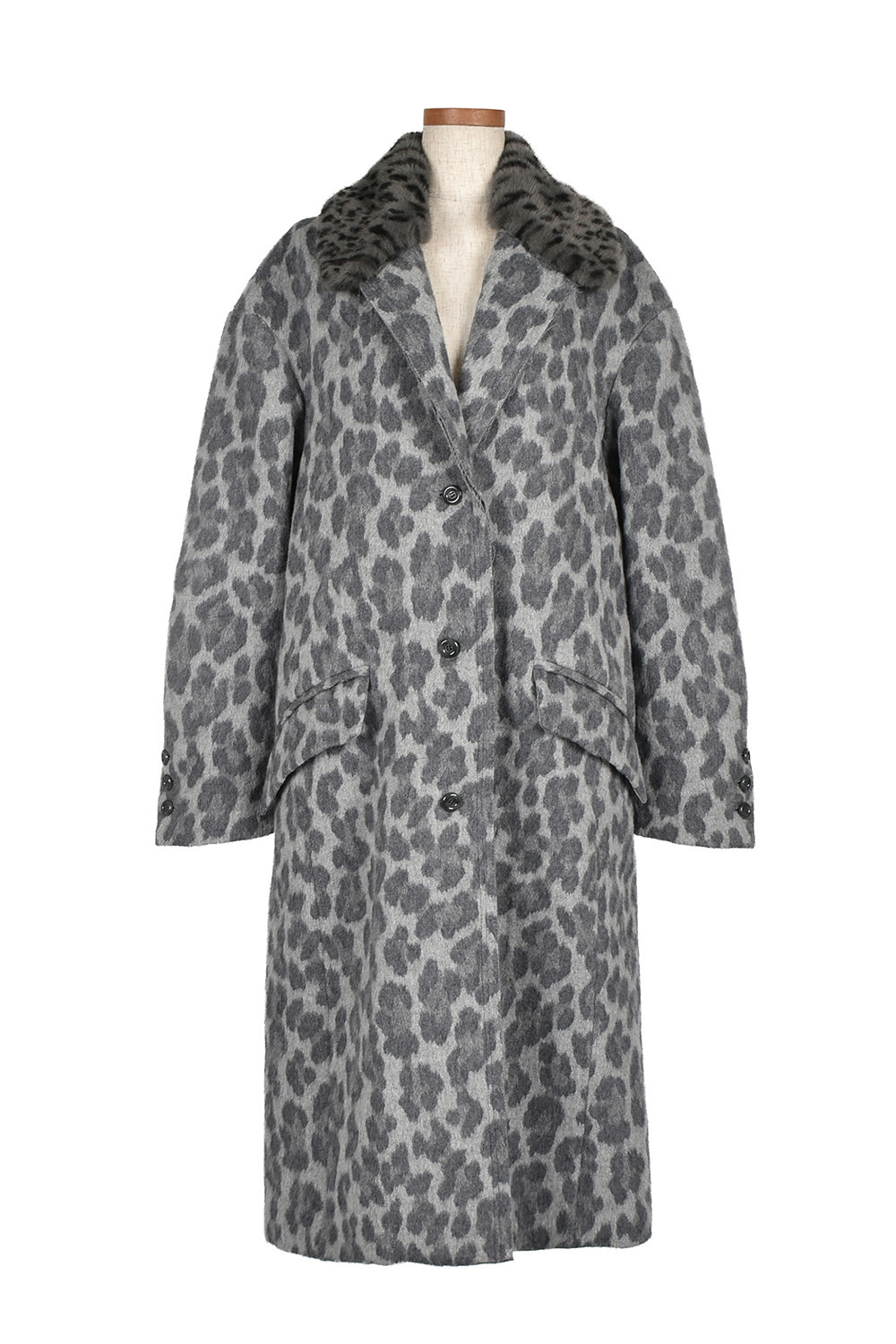 Leopard WOOL コート 詳細画像 グレー