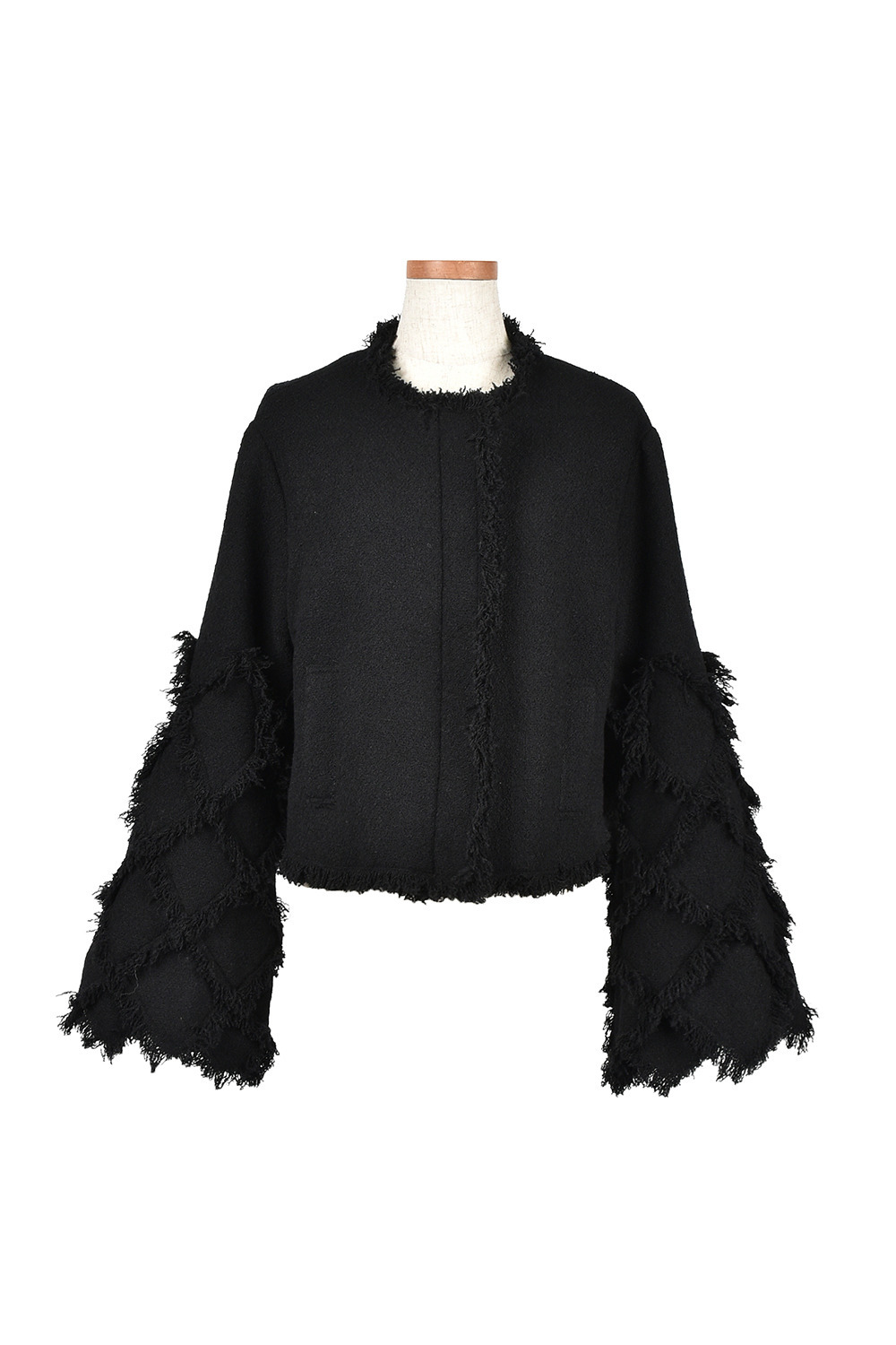 Fringe Tweed ジャケット 詳細画像 ブラック