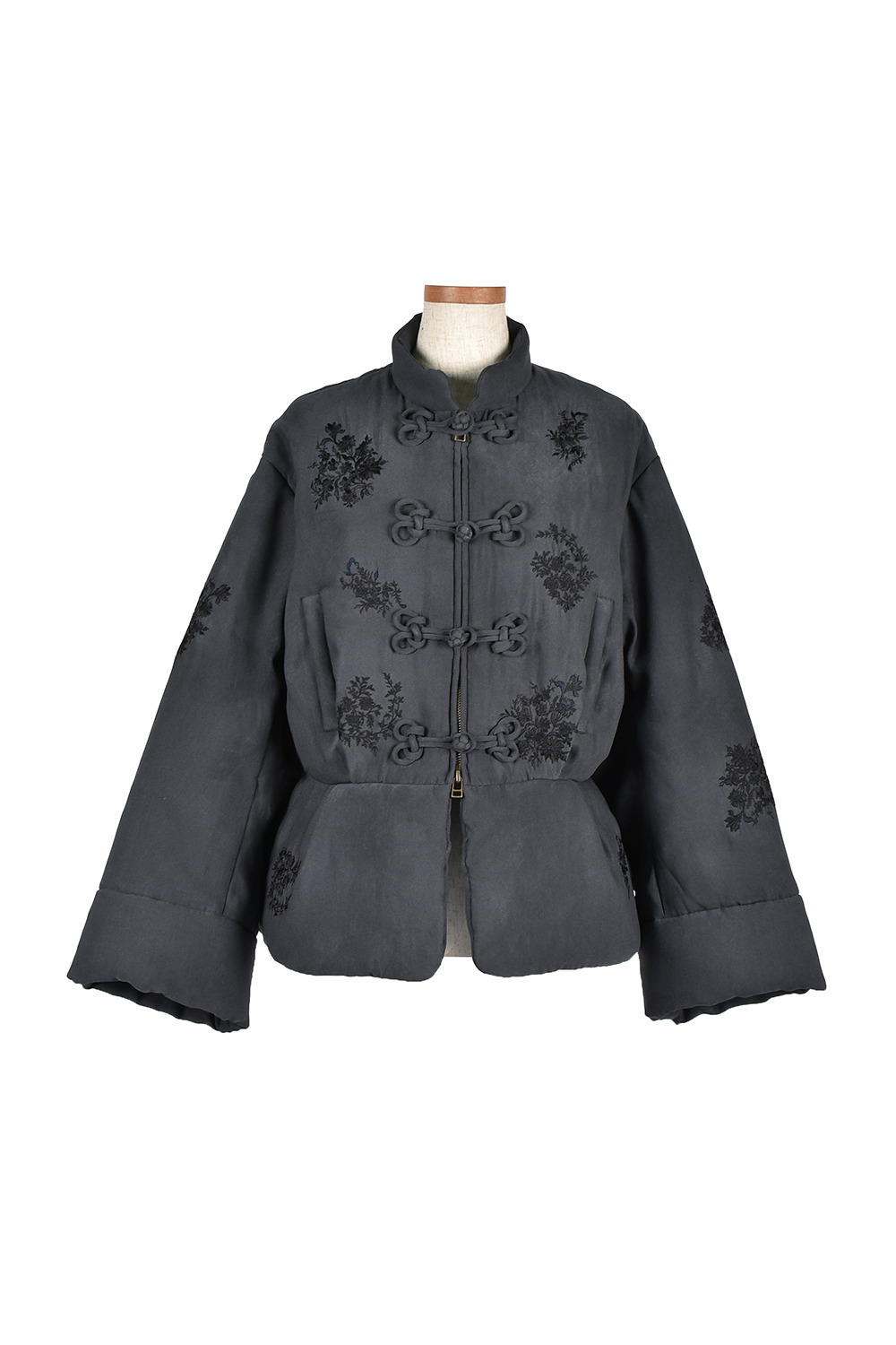 VintageFlower embroidery China ジャケット 詳細画像 ブラック