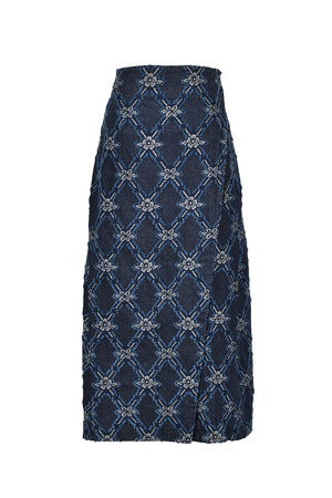 Jacquard Fringe Denim スカート
