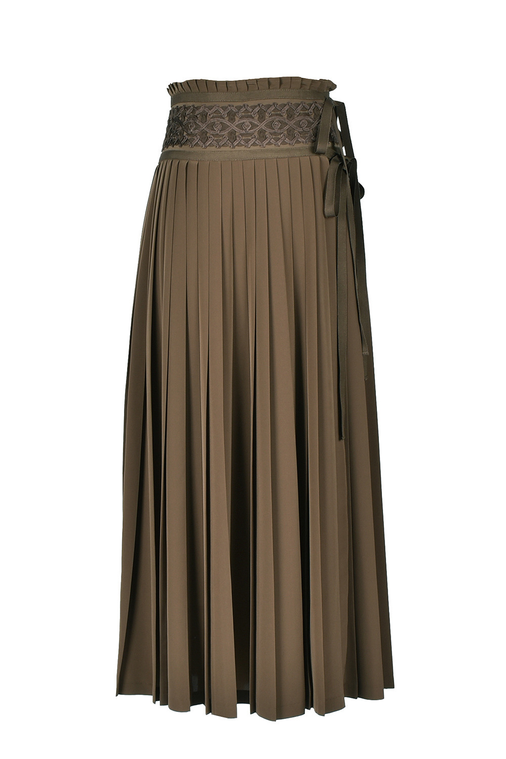 Braid Embroidery Pleats スカート 詳細画像 ブラウン