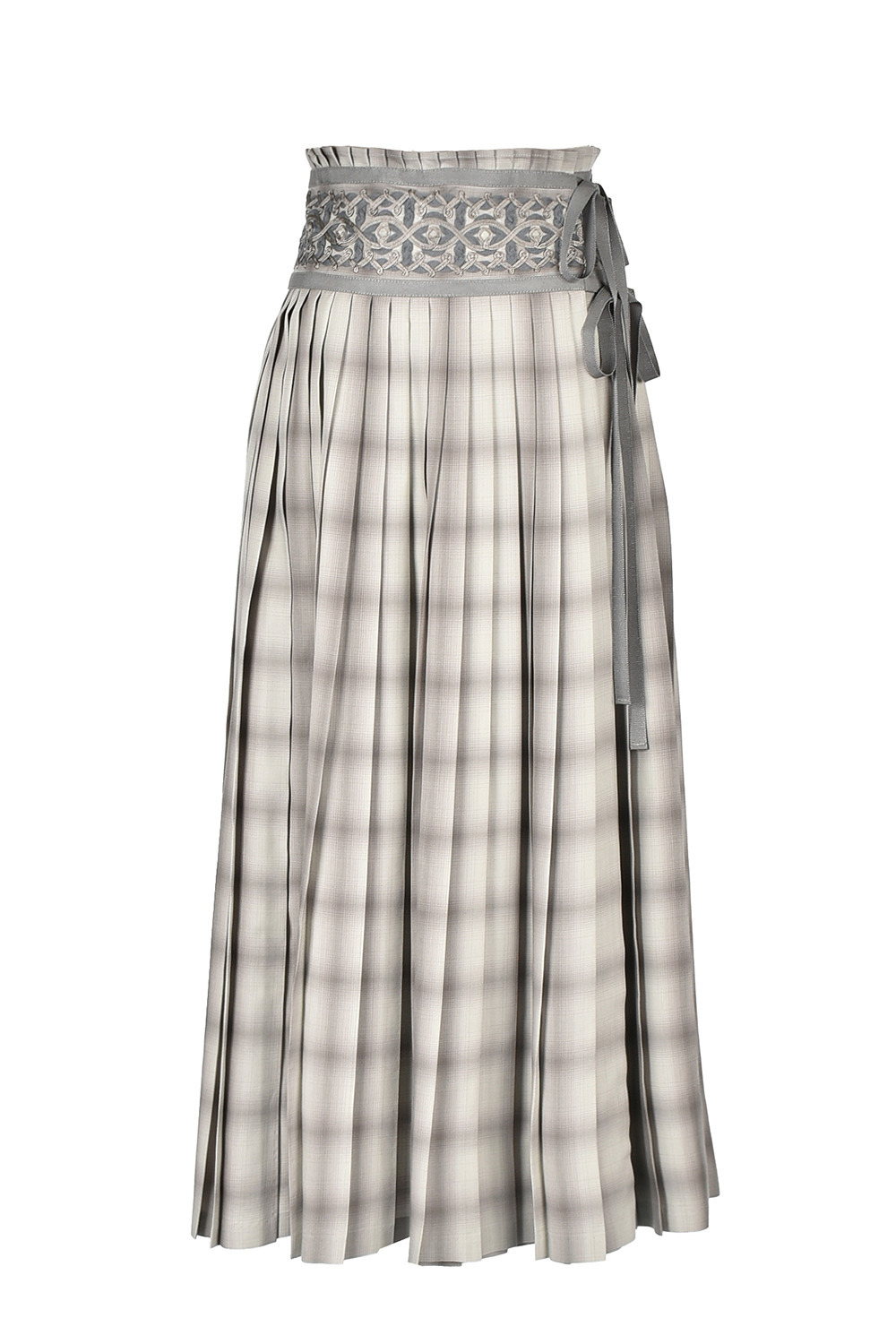 Braid Embroidery Pleats スカート 詳細画像 グレー
