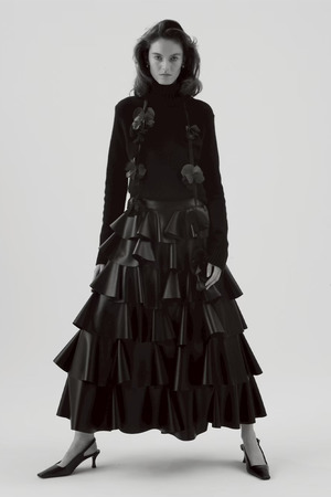 Synthetic Leather Frill スカート