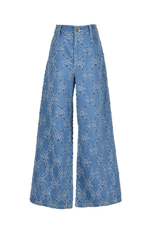 Jacquard Fringe Denim パンツ