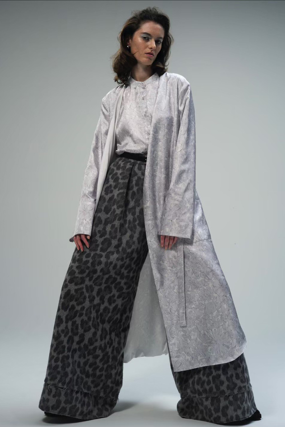 Leopard WOOL Wide パンツ 詳細画像 ブラウン 2