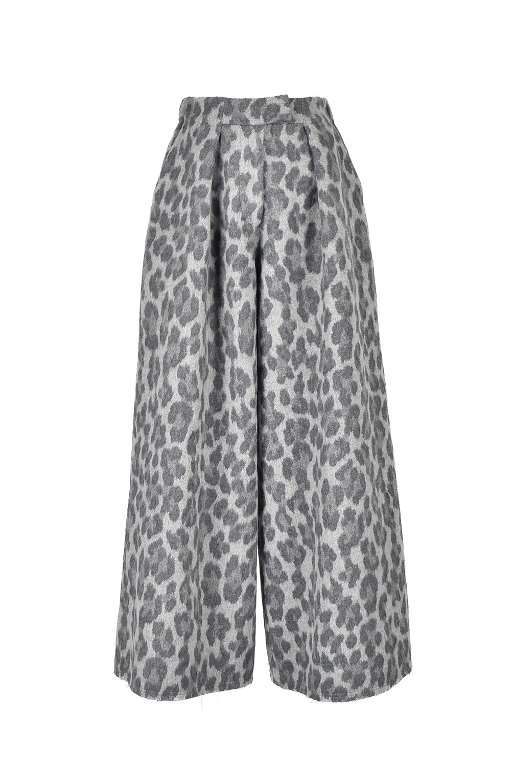 Leopard WOOL Wide パンツ 詳細画像 グレー