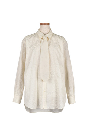 Flower Jacquard Bow tie シャツ