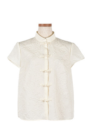 Flower Jacquard China ブラウス