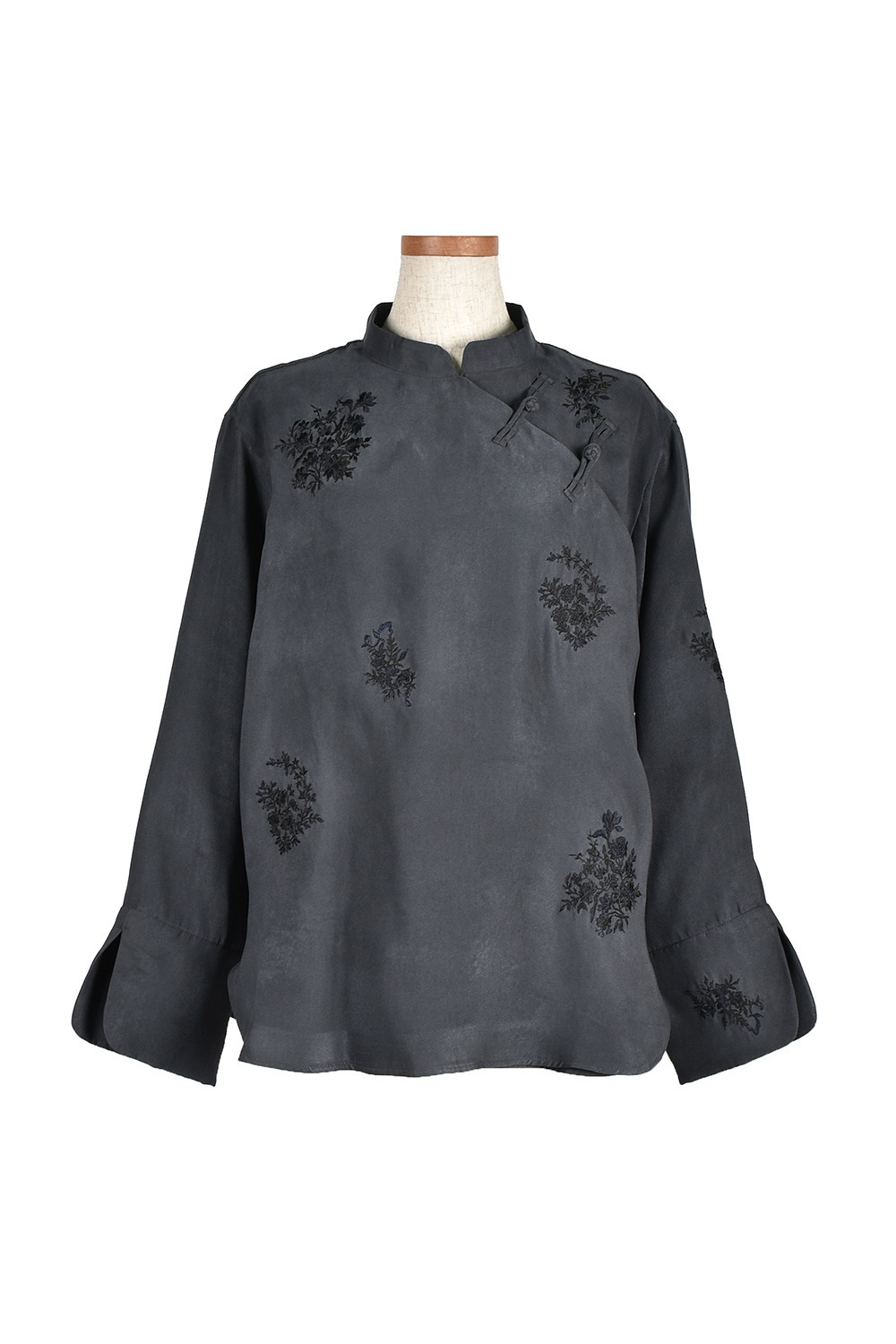 VintageFlower embroidery China ブラウス 詳細画像 ブラック