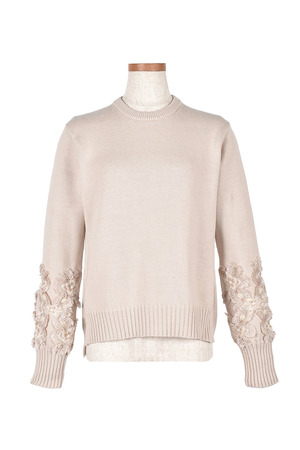 Fringe embroidery ニット