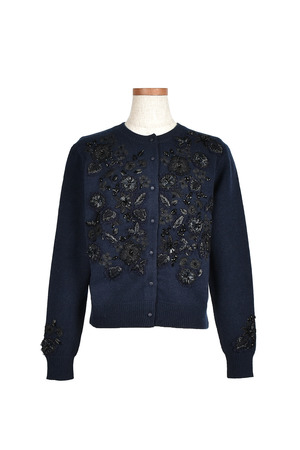 Flower Collage embroidery カーディガン