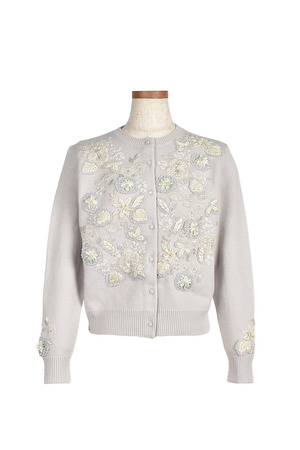 Flower Collage embroidery カーディガン