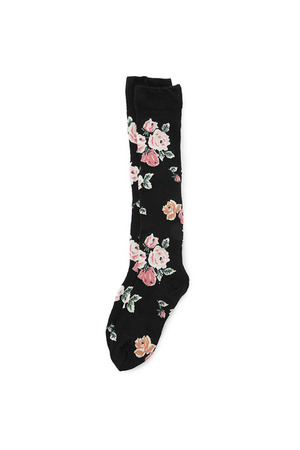 【LILY BROWN】Collaboration Jacquard Bouquet ハイソックス