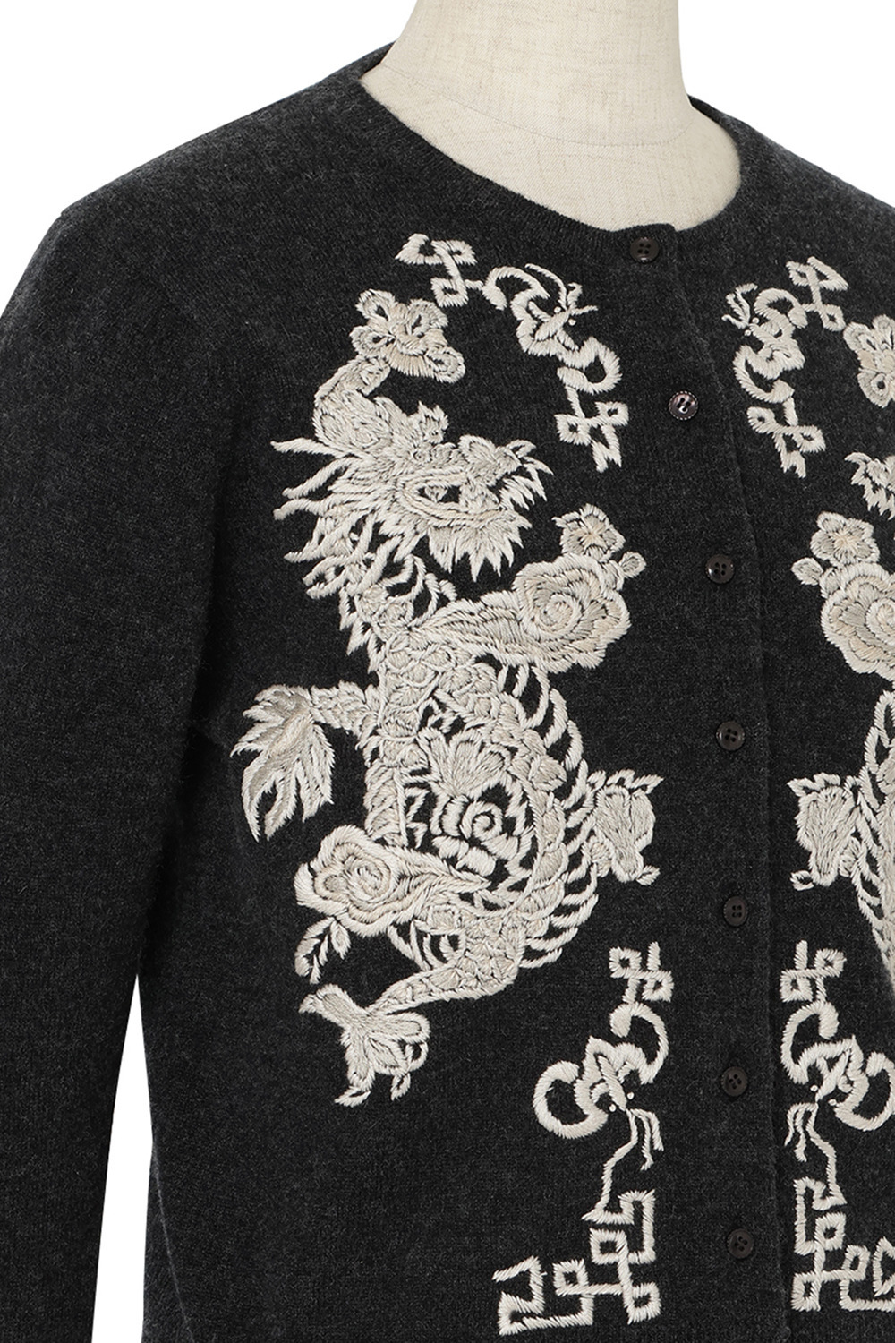 Dragon Embroidery Knit カーディガン 詳細画像 ベージュ 4