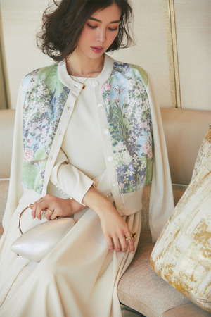 【SEVEN TEN by MIHO KAWAHITO】Collaboration 庭園プリントカーディガン