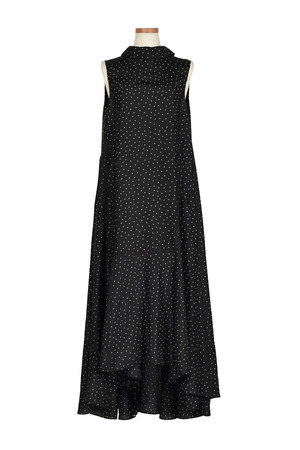 Dot crepe silk dechine ワンピース